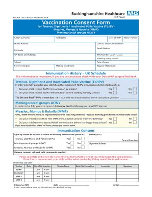 Fillable Online Vaccination Consent Form The Cottesloe Fax Email