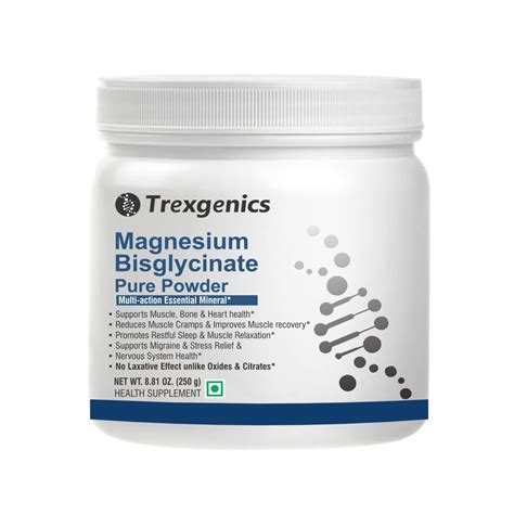 Trexgenics Magnesium Bisglycinate Pure Powder Gram Unflavoured