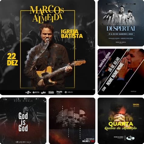 Artes Para Eventos Gospel Edit Veis No Canva Pack Posts