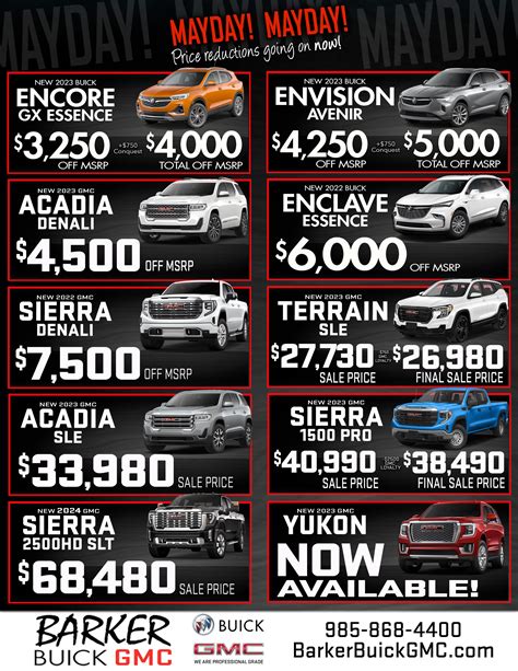 Buick GMC New Car Specials in Houma, LA | Barker Buick GMC Vehicle Specials