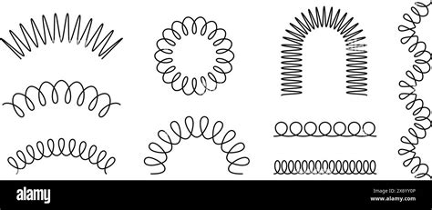 Black Spiral Spring Set Wire Coil Springs Collection Thin Wire Frames