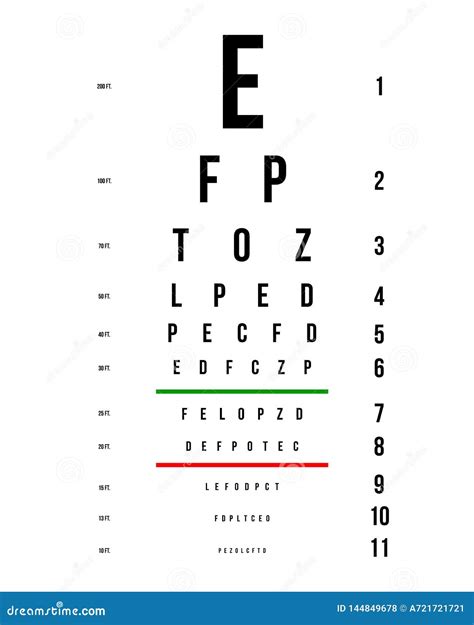 Creative Illustration Of Eyes Test Charts With Latin Letters Isolated