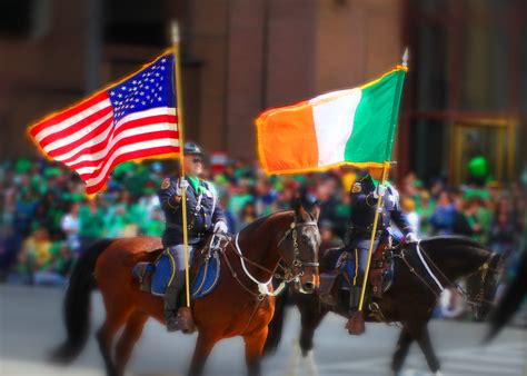 St Patrick S Day Parade American And Irish Flags A Photo On Flickriver