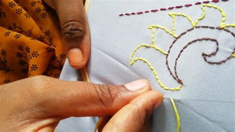 Basic Hand Embroidery Back Stitch Youtube