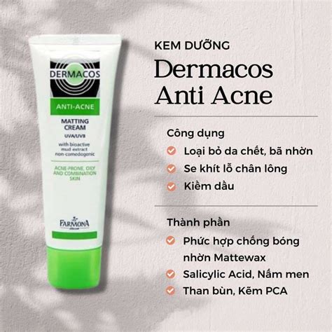 Dermacos Anti Acne Matting Cream 50ml Dr Da Liễu Của Bạn