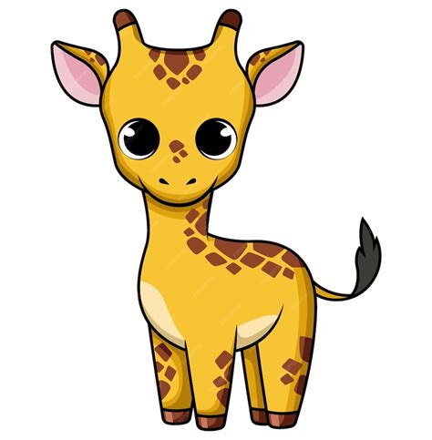 Premium Vector Cute Baby Giraffe Cartoon Illustration