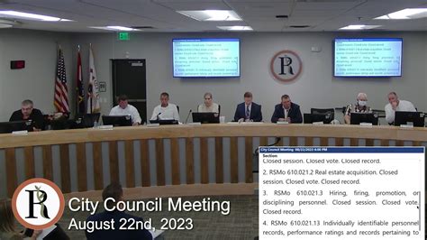 City Of Republic Mo City Council Meeting August 22nd 2023 Youtube