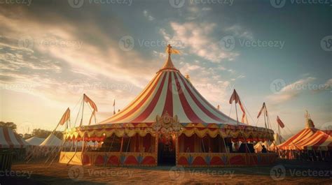 Circus tent, carnival tent at the amusement park. Generative Ai ...