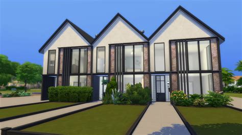 Modern Townhouses The Sims 4 Speed Build No Cc Youtube