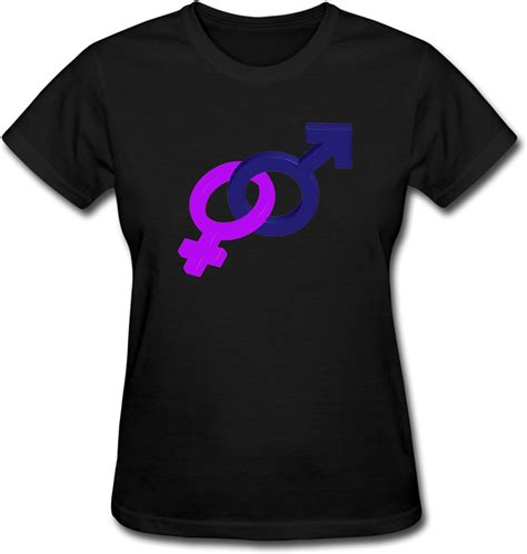 Susan Womens Funny Heterosexual Symbol Black Cotton T Shirt Clothing Shoes And Jewelry