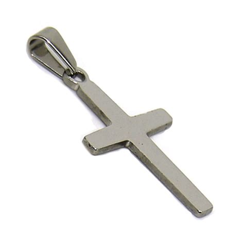 Dije Acero Inox Plateado Cruz Sencilla Lisa Religiosa Estiloss