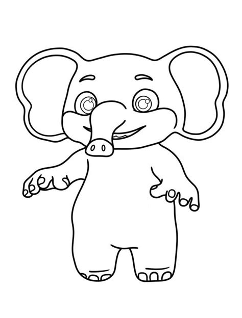 Coloriage Ello Léléphant De Dessin Animé Cocomelon