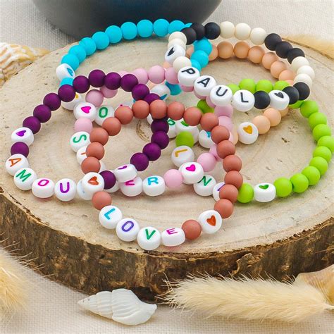 Bracelet Personnalis Enfant Perle Lettre Bijoux Cr Ative Perles