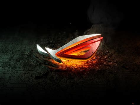 Asus Rog Republic Of Gamers Logotipo De Hot Metal 4k Descarga De