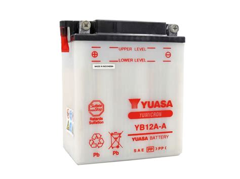 Yuasa Yb12a A High Performance Conventional Without Acid Low Maintenance Motorcycle Battery