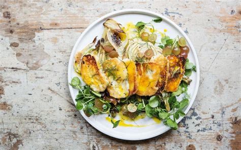 Pan Fried Halloumi And Roast Florence Fennel Salad With Orange Dressing Recipe