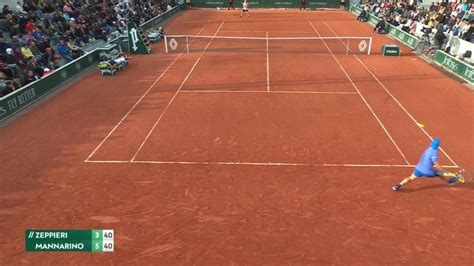 VIDEO 1er tour Adrian Mannarino régale face à Zeppieri Roland Garros