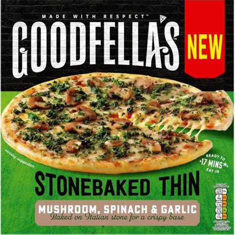 Goodfellas Stonebaked Thin Mushroom Spinach And Garlic Pizza 378g