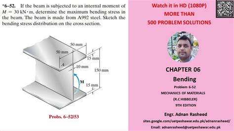 Determine The Maximum Bending Stress In The Beam Mech Of