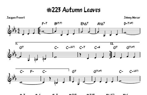 Autumn Leaves Sheet Music Ed Sheeran Lead Sheet Fake Book