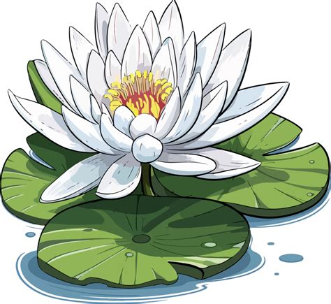 Ai Generated Waterlily Illustration Isolated On Transparent Background