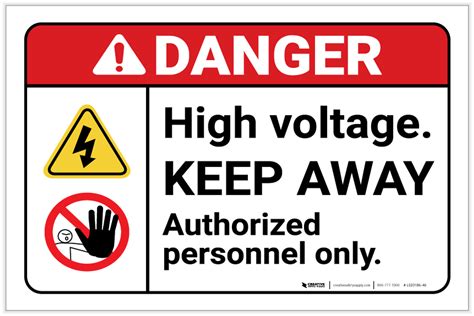 Danger High Voltage Keep Away Authorized Personnel Only Ansi With