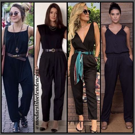 Como Usar Macacão Preto - Macacão Preto | Macacão preto, Looks elegantes, Moda