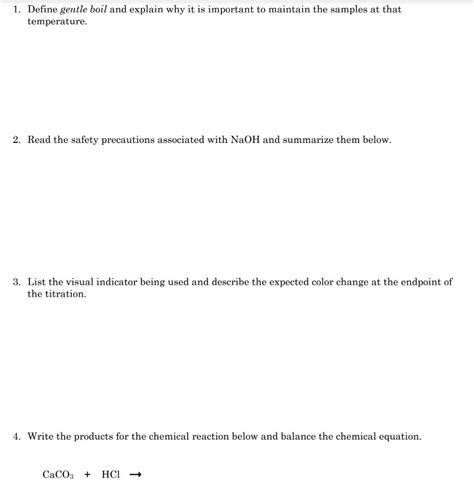 Solved 1 Define Gentle Boil And Explain Why It Is Important