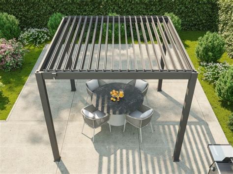 Pergola bioclimatique AURORA autoportée anthracite