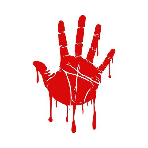 Huella De La Mano De Sangre Horror Miedo Sangre Sucia Huella Dactilar