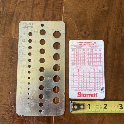 Starrett Tap Drill Size Chart Card X Plus Drill Index Card By