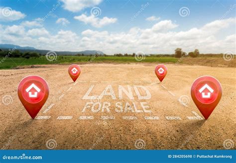 Land Plot Management Real Estate Concept With A Vacant Land On A Green Field Available For