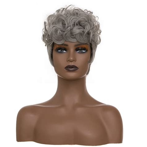 Buy Bingsing Short Grey Pixie Cut Wig Short Hair Wig For Black Women