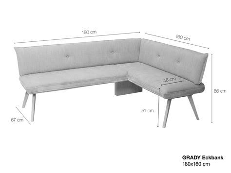 Grady I Eckbank Gestell Massivholz Stoffbezug X Cm Braun