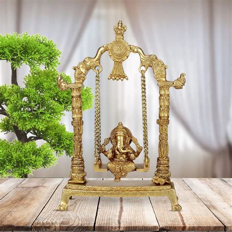 Buy Artvarko Brass Lord Ganesha Bhagwan On Swing Brass Ganesh Idol