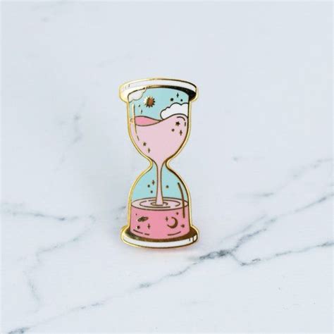 Hourglass Hard Enamel Pin Cosmic Space Time Magic Magical Gold