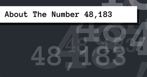 About The Number 48,183
