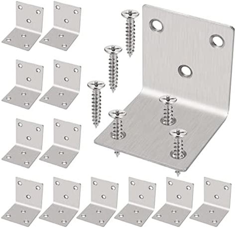 Hejo Winkelverbinder Set 50 x 50 x 50 x2mm 12 Stück Edelstahl Winkel