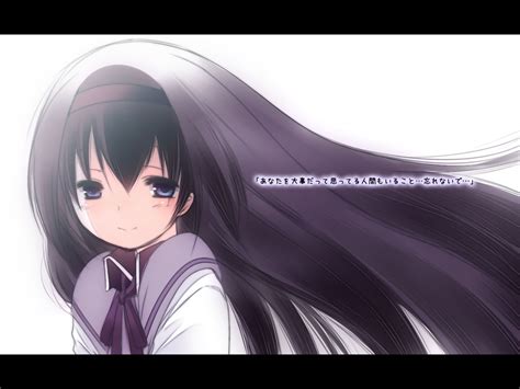 Akemi Homura Black Hair Fujisaki Hikari Long Hair Mahou Shoujo Madoka Magica