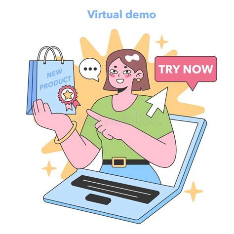 Virtual Product Demo Promoting Instant Online Engagement Flat Stock