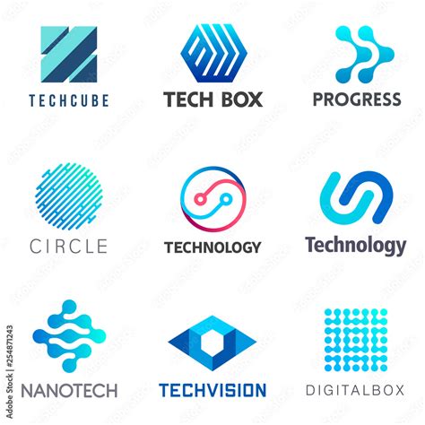 Set of tech vector design elements. Electronics and technology icons ...