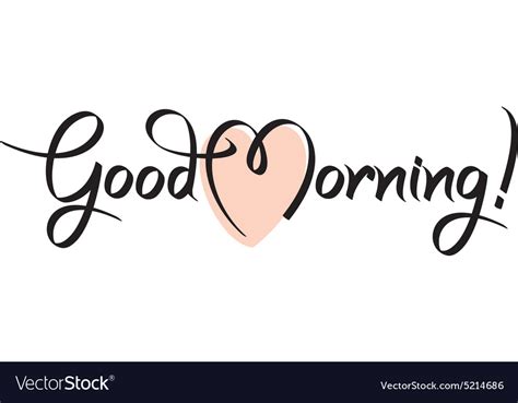 Good Morning Hand Lettering Text Royalty Free Vector Image