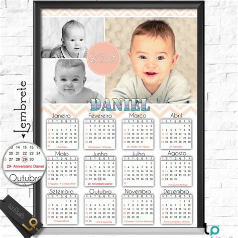 Calendário Com Foto Arte Digital Elo7 Produtos Especiais