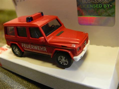 Modellspielwaren Reinhardt 1 87 Busch MB G Klasse Feuerwehr FW 51459