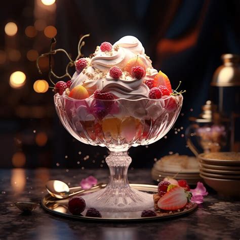 Premium Photo Ice Cream In Glass Bowl