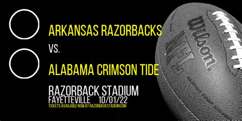 Arkansas Razorbacks Vs Alabama Crimson Tide Tickets 1st October