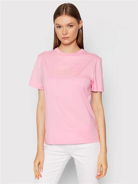 Lacoste T Shirt Tf Rosa Regular Fit Modivo It