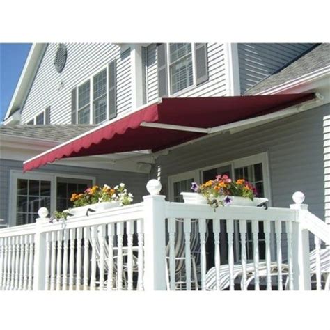 Aleko 20x10 Ft Retractable Motorized Patio Awning Burgundy Color