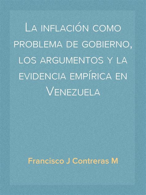 PDF La inflación como problema de gobierno los argumentos y la