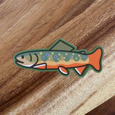 Brook Trout Vinyl Sticker Fish Art Etsy